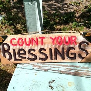 Nwt "Count Your Blessings " Wooden Sign